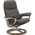 Relaxsessel STRESSLESS "Consul", grau (metal grau paloma), B:91cm H:102cm T:79cm, Leder BATICK: BATICK ist ein leicht korrigiertes, durchgefärbtes und genarbtes Möbelleder, bei dem die meisten Unebenheiten und Spuren in der Regel entfernt wurden., Leder PALOMA: PALOMA ist ein durchgefärbtes Semianilin-Möbelleder mit natürlicher Narbung., ROHLEDER Stoff Q2 FARON: Ein fester zuverlässiger Bouclu00e9