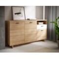 Kommode FORTE, braun (riviera eiche, schnee eiche), B:149,6cm H:85,7cm T:41,3cm, Spanplatte, Sideboards