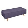 Hocker TOM TAILOR HOME "NORDIC PURE" Gr. B/H/T: 137cm x 42cm x 61cm, Samtstoff STC, lila (purple stc 18) Fußhocker Polsterhocker Breite 137 cm, Füße Buche natur