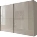 Schwebetürenschrank WIEMANN "Orion", grau (kieselgrau, front glas kieselgrau), B:300cm H:217cm T:67cm, Schränke, Glasfront