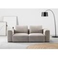 2-Sitzer RAUM.ID "Cushid" Sofas Gr. B/H/T: 218cm x 62cm x 109cm, Cord, grau (taupe) Modulsofa, bestehend aus 2 Teilen, Breite 218 cm