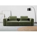 2,5-Sitzer RAUM.ID "Cushid" Sofas Gr. B/H/T: 268cm x 62cm x 109cm, Cord, grün (oliv) Modulsofa, bestehend aus 2 Teilen, Breite 268 cm