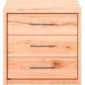 Nachtkommode PRIESS "Arnsberg" Sideboards Gr. B/H/T: 50,5cm x 49cm x 35,5cm, 3 St., braun (astkernbuche)