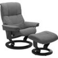 Relaxsessel STRESSLESS "Mayfair", grau (dunkelgrau dinamica), B:79cm H:101cm T:73cm, Leder BATICK: BATICK ist ein leicht korrigiertes, durchgefärbtes und genarbtes Möbelleder, bei dem die meisten Unebenheiten und Spuren in der Regel entfernt wurden., Leder PALOMA: PALOMA ist ein durchgefärbtes Semianilin-Möbelleder mit natürlicher Narbung., ROHLEDER Stoff Q2 FARON: Ein fester zuverlässiger Bouclu0