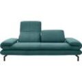 2-Sitzer LOOKS BY WOLFGANG JOOP "LOOKS by Wolfgang Joop 2-Sitzer-Sofa >>LOOKS XIII<<", blau (petrol), B:204cm H:83cm T:98cm, 100% Polyester, Sofas, Wahlweise mit Arm- und Kopfteilverstellung