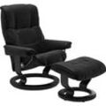 Relaxsessel STRESSLESS "Mayfair", schwarz (schwarz batick), B:75cm H:99cm T:73cm, Leder BATICK: BATICK ist ein leicht korrigiertes, durchgefärbtes und genarbtes Möbelleder, bei dem die meisten Unebenheiten und Spuren in der Regel entfernt wurden., Leder PALOMA: PALOMA ist ein durchgefärbtes Semianilin-Möbelleder mit natürlicher Narbung., ROHLEDER Stoff Q2 FARON: Ein fester zuverlässiger Bouclu00e9