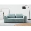 2-Sitzer RAUM.ID "Cushid" Sofas Gr. B/H/T: 218cm x 62cm x 109cm, Cord, blau (bleu) Modulsofa, bestehend aus 2 Teilen, Breite 218 cm