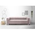 Schlafsofa PLACES OF STYLE "Termini ; als Dauerschläfer geeignet durch hochwertigen Faltbeschlag", rosa (altrosé), B:210cm H:69cm T:104cm, 100% Polyester, Sofas, drei Breiten und 3 Matratzenausführungen, belastbar 200 bis 270 kg