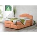 Boxspringbett MAINTAL, orange (terra), Liegefläche B/L: 140cm x 200cm, H3, Bonnell-Federkernmatratze, Seitliche Einfassung Unterbox und Obermatratze: Mikrovelours (100% Polyester), Spiegelfläche der Unterbox und Obermatratze: 100% Polyester, Komplettbetten, in diversen Ausführungen