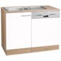 Spülenschrank OPTIFIT "Kalmar", weiß, B:110cm H:85cm T:60cm, Schränke, mit Tür/Sockel für Geschirrspüler