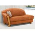 Ottomane HOME AFFAIRE "Milano", orange (terrakotta), B:181cm H:83cm T:79cm, Chenille (70% Polyacryl, 30% Polyester), Chenille (70% Polyacryl, 30% Polyester) auf Korpus und Zierkissen, Sitz und Rücken im Blumenmuster u00bbParadiseu00ab (100% Polyester), Sofas