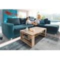 Ecksofa JOCKENHÖFER GRUPPE "Orlando L-Form", blau (petrol), B:257cm H:82cm T:215cm, Softlux-Kunstleder, im Korpus, Farbe greige: Struktur (45% Polyacryl, 35%Polyester, 20%Baumwolle), Farbe petrol: Struktur in Sitz und Kissen (87% Polyester, 13%Polyacryl), Alca Top (100% Polyester), im Korpus, Alle Farben außer greige + petrol: Struktur in Sitz und Kissen (65% Polyacryl, 35% Polyester), Sofas, mit 