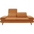 2-Sitzer LOOKS BY WOLFGANG JOOP "LOOKS by Wolfgang Joop 2-Sitzer-Sofa >>LOOKS XIII<<", orange (mango), B:204cm H:83cm T:98cm, 92% Polyester. 8% Nylon, Sofas, Wahlweise mit Arm- und Kopfteilverstellung