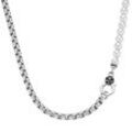 Collier GIORGIO MARTELLO MILANO "Panzerkette, schwarzer Achat oder Perle, Silber 925", weiß, Halsketten, Damen, 55cm, Silber 925 (Sterlingsilber)