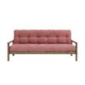 Schlafsofa KARUP DESIGN "KNOB" Sofas Gr. B/H/T: 205cm x 79cm x 95cm, gleichschenklig, Carob Brown lackiert, rosa (sorbet pink) mit Futonmatratze, verschiedene Farben, FSC-zertifiziert, Kiefer