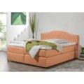 Boxspringbett MAINTAL, orange (terra), Liegefläche B/L: 180cm x 200cm, H3, 7-Zonen-Kaltschaummatratze, Seitliche Einfassung Unterbox und Obermatratze: Mikrovelours (100% Polyester), Spiegelfläche der Unterbox und Obermatratze: 100% Polyester, Komplettbetten, in diversen Ausführungen