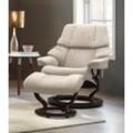 Relaxsessel STRESSLESS "Reno", beige (light beige q2 faron), B:79cm H:98cm T:75cm, Leder BATICK: BATICK ist ein leicht korrigiertes, durchgefärbtes und genarbtes Möbelleder, bei dem die meisten Unebenheiten und Spuren in der Regel entfernt wurden., Leder PALOMA: PALOMA ist ein durchgefärbtes Semianilin-Möbelleder mit natürlicher Narbung., ROHLEDER Stoff Q2 FARON: Ein fester zuverlässiger Bouclu00e