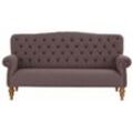 Chesterfield-Sofa HOME AFFAIRE "Lord", braun, B:188cm H:93cm T:84cm, Struktur fein (100% Polyester), Luxus-Microfaser Lederoptik (100% Polyester), Sofas, mit echter Chesterfield-Knopfheftung und Ziernägeln