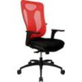 Bürostuhl TOPSTAR "Net Pro 100", schwarz (schwarz, rot), Stühle