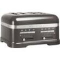 KITCHENAID Toaster "Artisan 5KMT4205EMS MEDALLION-SILBER", silber (medallion, silber), B:34,8cm H:20,5cm T:30,4cm, Toaster, mit Sandwichzange