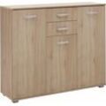 Kombikommode PRIESS "Barcelona" Sideboards Gr. B/H/T: 123cm x 103cm x 38cm, 2 St., braun (edelbuchefarben)