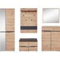 Garderoben-Set INNOSTYLE "MEMPHIS" Kastenmöbel-Sets Gr. B/H/T: 255 cm x 192 cm x 38 cm, Set, Garderoben-Set-bestehend aus:-1 x Garderobenschrank-1 x Schuhschrank-1 x Garerobenpaneel-1 x Garerobenspiegel-1 x Garderobenbank, braun (artisan eiche)