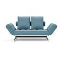 Schlafsofa INNOVATION LIVING ™ "Ghia" Sofas Gr. B/H/T: 210cm x 68cm x 90cm, Webstoff MIXED DANCE, Beine Chrom, blau (light blau) in scandinavischem Design, mit zwei losen Rückenkissen