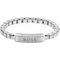 Armband BOSS "DEVON, 1580596M, 1580597M, 1580598M" Gr. M, silber (edelstahlfarben), Armbänder, Herren, M, Edelstahl