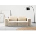 2-Sitzer RAUM.ID "Cushid" Sofas Gr. B/H/T: 218cm x 62cm x 109cm, Cord, beige (natur) Modulsofa, bestehend aus 2 Teilen, Breite 218 cm