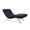 Relaxliege W.SCHILLIG "daily dreams", blau (dunkelblau s37), B:75cm H:91cm T:170cm, Stoff S37 (100% Polyester), Sofas, in Waffelkissen-Optik, wahlweise mit Motor, Kufengestell, in 2 Breiten