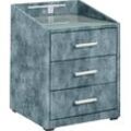 Nachtkonsole ED EXCITING DESIGN "Moon", blau (blau, infinity 12 smoke blau), B:47cm H:61cm T:46cm, Sideboards, mit LED-Beleuchtung und USB-Anschluss & USB-C-Anschluss