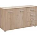 Kombikommode PRIESS "Barcelona" Sideboards Gr. B/H/T: 123cm x 71cm x 38cm, 4 St., braun (edelbuchefarben)