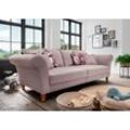 Big-Sofa HOME AFFAIRE "Tassilo" Sofas Gr. B/H/T: 266 cm x 95 cm x 110 cm, Chenille-Struktur, Big-Sofa gerade, rosa (flamingo) XXL Sofas