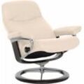 Relaxsessel STRESSLESS "Garda", beige (cream batick), B:82cm H:102cm T:72cm, Sessel, mit Signature Base, Größe M, Gestell Wenge