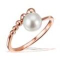 Perlenring GOLDMAID Fingerringe Gr. 17, Rotgold 585, rosegold (rosegoldfarben) Damen