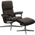 Relaxsessel STRESSLESS "Admiral", braun (braun batick), B:84cm H:100cm T:73cm, Leder BATICK: BATICK ist ein leicht korrigiertes, durchgefärbtes und genarbtes Möbelleder, bei dem die meisten Unebenheiten und Spuren in der Regel entfernt wurden., Sessel, mit Cross Base, Größe M & L, Holzakzent Braun