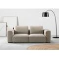 2-Sitzer RAUM.ID "Cushid" Sofas Gr. B/H/T: 218cm x 62cm x 109cm, Feincord, beige (sand) Modulsofa, bestehend aus 2 Teilen, Breite 218 cm