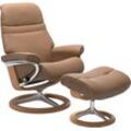 Relaxsessel STRESSLESS "Sunrise", braun (almond paloma), B:83cm H:105cm T:74cm, Leder BATICK: BATICK ist ein leicht korrigiertes, durchgefärbtes und genarbtes Möbelleder, bei dem die meisten Unebenheiten und Spuren in der Regel entfernt wurden., Leder PALOMA: PALOMA ist ein durchgefärbtes Semianilin-Möbelleder mit natürlicher Narbung., ROHLEDER Stoff Q2 FARON: Ein fester zuverlässiger Bouclu00e9 m