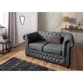 Chesterfield-Sofa HOME AFFAIRE "New Castle" Sofas Gr. B/H/T: 148cm x 72cm x 86cm, Struktur weich, schwarz mit hochwertiger Knopfheftung in Chesterfield-Design, BTH: 1488672