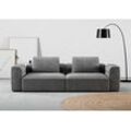 2,5-Sitzer RAUM.ID "Cushid", grau (platin), B:268cm H:62cm T:109cm, 100% Polyester, Sofas, Modulsofa, bestehend aus 2 Teilen, Breite 268 cm