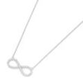 Collier GIORGIO MARTELLO MILANO "Infinity (Unendlichkeit) mit Zirkonia Steinen, Silber 925", silber, Halsketten, Damen, 45cm, Silber 925 (Sterlingsilber)