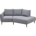 2,5-Sitzer "Elvis", grau (saltnpepper), H:80cm T:127cm, 79% PES; 21% PP, ATLANTIC HOME COLLECTION, Sofas, Polsterecke mit offenem Ende im skandinavischen Stil, Massivholzfüße