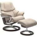 Relaxsessel STRESSLESS "Reno", beige (light beige q2 faron), B:83cm H:100cm T:76cm, Leder BATICK: BATICK ist ein leicht korrigiertes, durchgefärbtes und genarbtes Möbelleder, bei dem die meisten Unebenheiten und Spuren in der Regel entfernt wurden., Leder PALOMA: PALOMA ist ein durchgefärbtes Semianilin-Möbelleder mit natürlicher Narbung., ROHLEDER Stoff Q2 FARON: Ein fester zuverlässiger Bouclu00