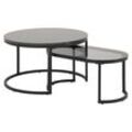 Couchtisch ACTONA GROUP "Spiro, TOPSELLER", schwarz, B:70cm H:42cm T:70cm, Tische, Couchtisch Runde Couchtische, Couchtischsatz, Beistelltisch, Satz aus 2 Stück, rund/oval