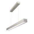 EVOTEC LED Pendelleuchte "OFFICE ONE", C (A-G), grau (aluminiumfarben), B:113,4cm T:8cm, Lampen, Touch-Dimmer, Made in Germany, ESG-Sicherheitsglas