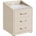 Nachtkonsole ED EXCITING DESIGN "Moon", beige (creme, artemis 1 ivory creme), B:47cm H:61cm T:46cm, Sideboards, mit LED-Beleuchtung und USB-Anschluss & USB-C-Anschluss