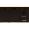 Kombikommode PRIESS "Barcelona" Sideboards Gr. B/H/T: 123cm x 71cm x 38cm, 4 St., schwarz (astkernbuchefarben/schwarz)