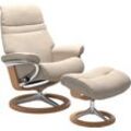 Relaxsessel STRESSLESS "Sunrise", beige (beige jasmine), B:83cm H:105cm T:74cm, Leder BATICK: BATICK ist ein leicht korrigiertes, durchgefärbtes und genarbtes Möbelleder, bei dem die meisten Unebenheiten und Spuren in der Regel entfernt wurden., Leder PALOMA: PALOMA ist ein durchgefärbtes Semianilin-Möbelleder mit natürlicher Narbung., ROHLEDER Stoff Q2 FARON: Ein fester zuverlässiger Bouclu00e9 m