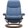 Relaxsessel STRESSLESS "Consul", blau (lazuli blau), B:85cm H:100cm T:77cm, Leder BATICK: BATICK ist ein leicht korrigiertes, durchgefärbtes und genarbtes Möbelleder, bei dem die meisten Unebenheiten und Spuren in der Regel entfernt wurden., Leder PALOMA: PALOMA ist ein durchgefärbtes Semianilin-Möbelleder mit natürlicher Narbung., ROHLEDER Stoff Q2 FARON: Ein fester zuverlässiger Bouclu00e9 mit e