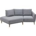 2,5-Sitzer ATLANTIC HOME COLLECTION "Elvis", grau (saltnpepper), H:80cm T:127cm, 79% PES; 21% PP, Sofas, Polsterecke mit offenem Ende im skandinavischen Stil, Massivholzfüße